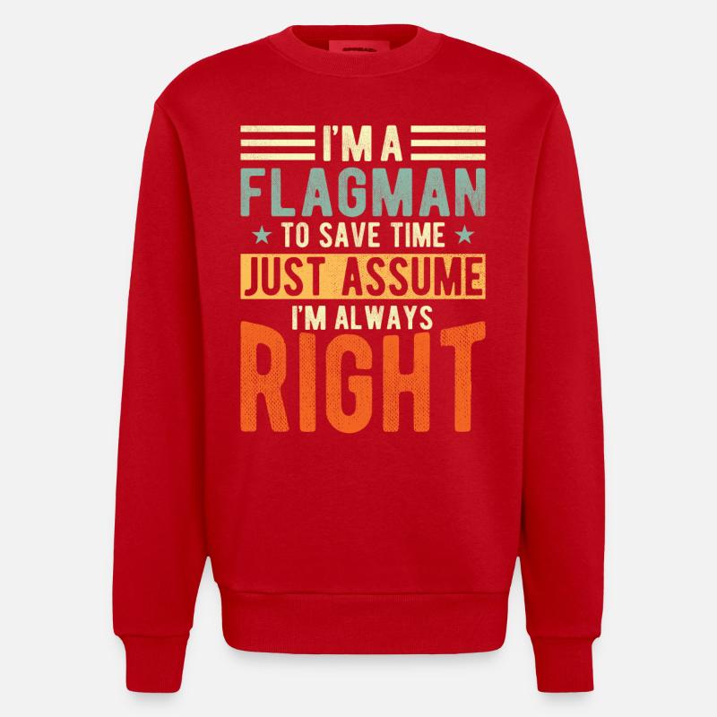 Flagman - Sweat bio épais oversize fabriqué en UE - rouge