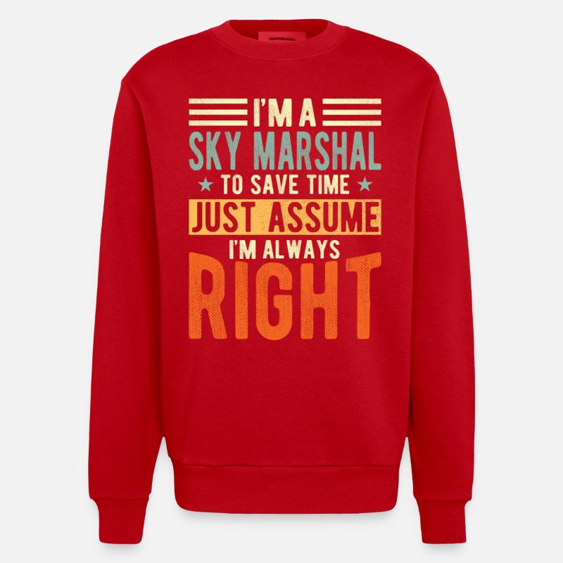 Sky Marschall - Heavyweight Oversized Organic Crew Neck Made in EU - Rot
