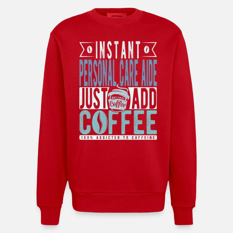 Serviabilité café dire - Sweat bio épais oversize fabriqué en UE - rouge