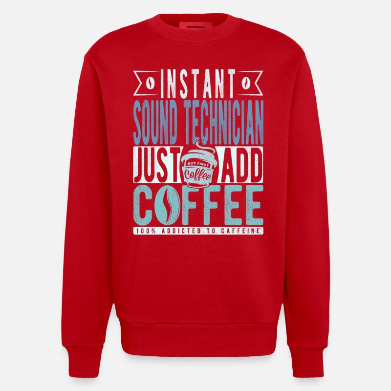 Sound technician coffee saying - Heavyweight Oversized Organic Crew Neck Made in EU - red
