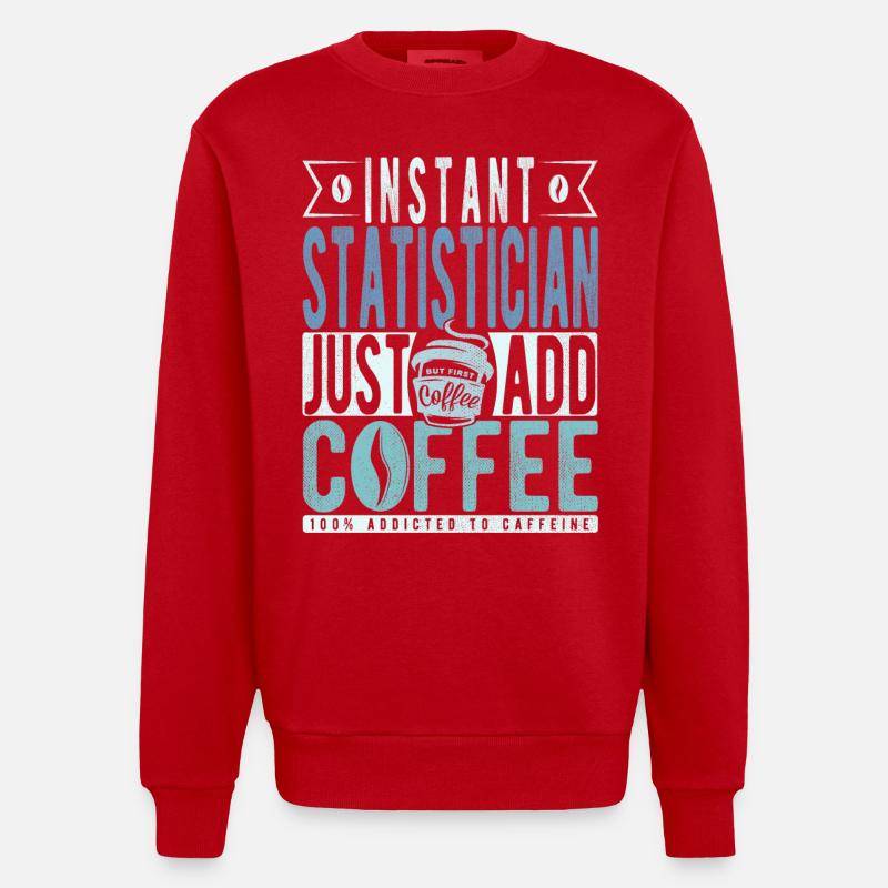 Café du statisticien - Sweat bio épais oversize fabriqué en UE - rouge