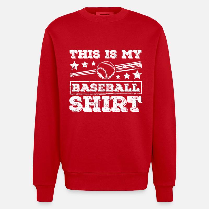 C’est ma balle de baseball - Sweat bio épais oversize fabriqué en UE - rouge