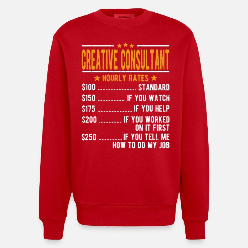 Consultant créatif Salaire horaire - Sweat bio épais oversize fabriqué en UE - rouge