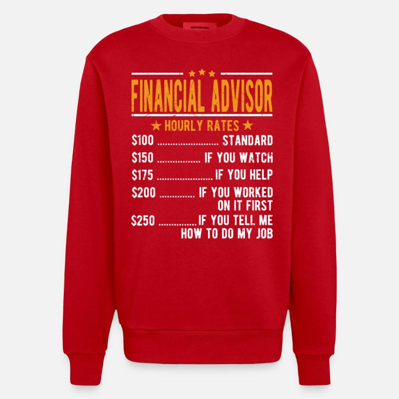 Conseiller financier salaire horaire - Sweat bio épais oversize fabriqué en UE - rouge