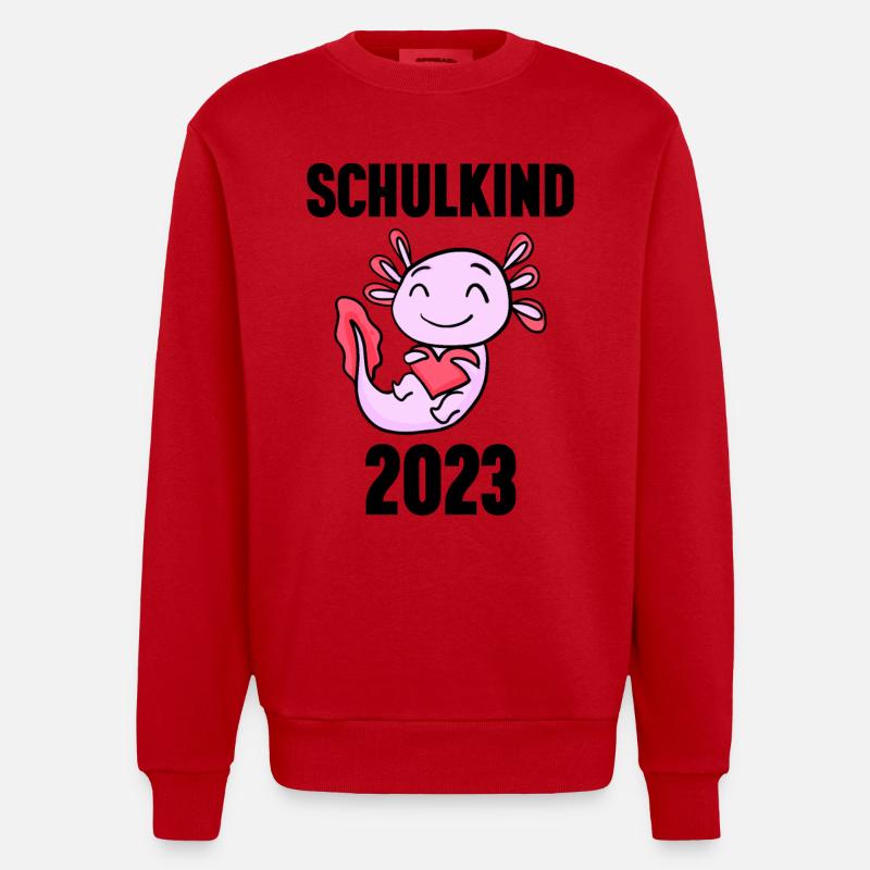 Schuldkind Einschulung 2023 - Heavyweight Oversized Organic Crew Neck Made in EU - Rot