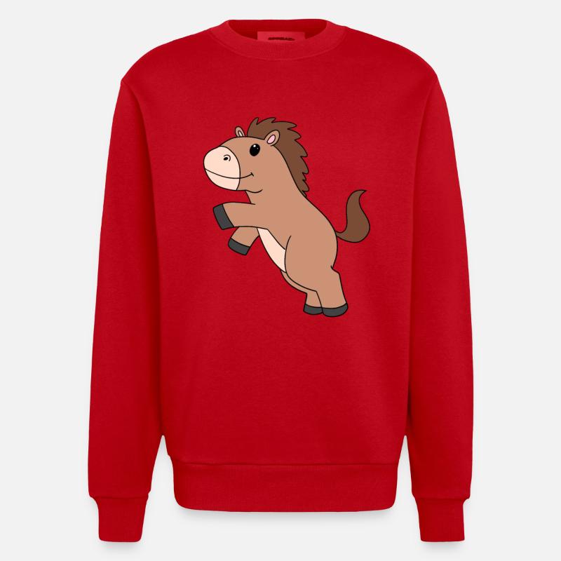Cheval mignon - Sweat bio épais oversize fabriqué en UE - rouge