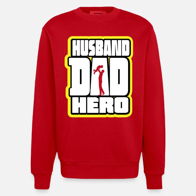 Mari Papa Héros Rétro - Sweat bio épais oversize fabriqué en UE - rouge