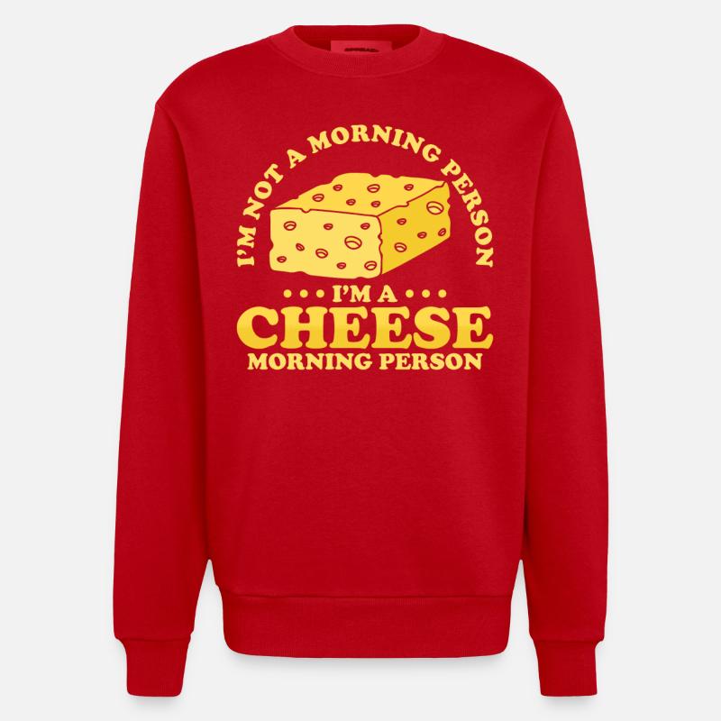 Käse Geschenk - Heavyweight Oversized Organic Crew Neck Made in EU - Rot
