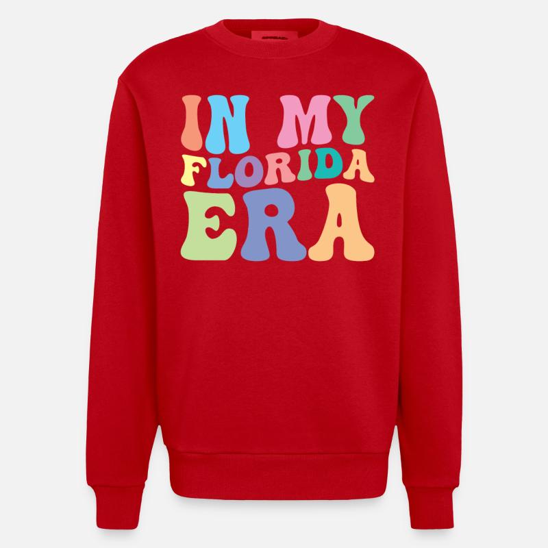 Floride Retro Groovy - Sweat bio épais oversize fabriqué en UE - rouge