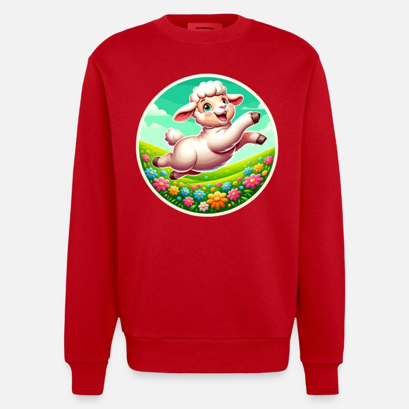 Schafweide - Heavyweight Oversized Organic Crew Neck Made in EU - Rot