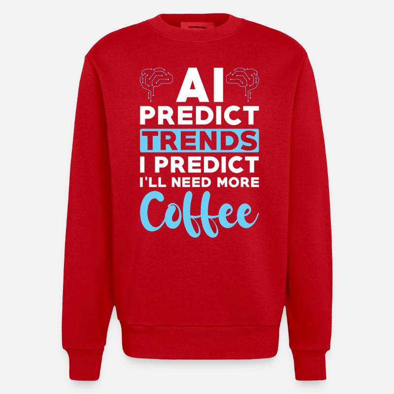 Artificial Intelligence Ai Lovers - Heavyweight Oversized Organic Crew Neck Made in EU - red