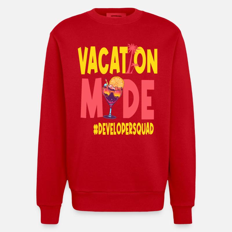 Développeur Vacances Vacy Mode Developersquad - Sweat bio épais oversize fabriqué en UE - rouge
