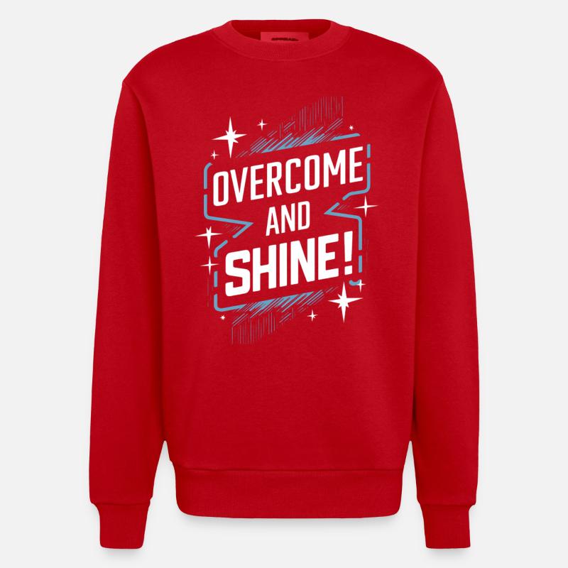 Surmonter et rayonner de motivation - Sweat bio épais oversize fabriqué en UE - rouge