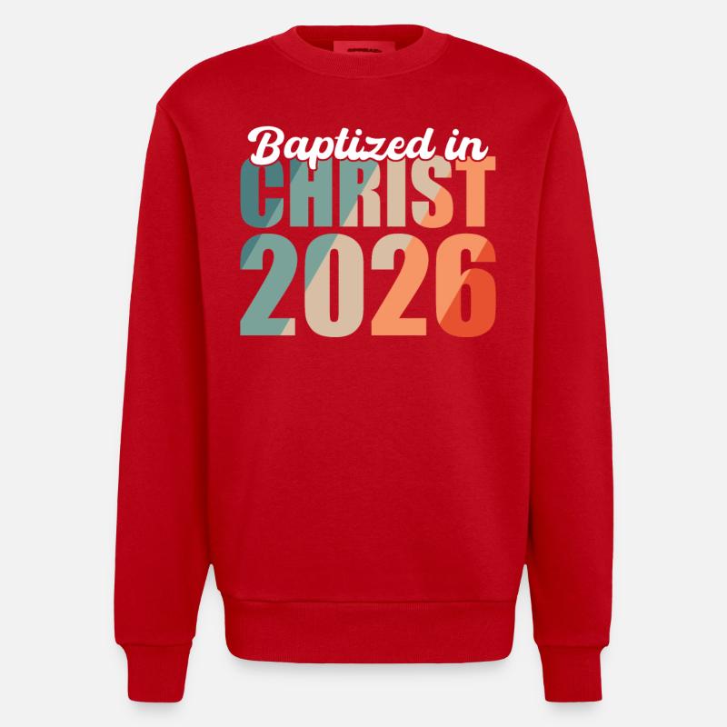 Baptisés en Christ 2026 - Sweat bio épais oversize fabriqué en UE - rouge