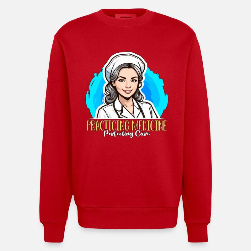 Nurse Practitioner Practicing Medicine Nursing - Heavyweight Oversized Organic Crew Neck Made in EU - Rot