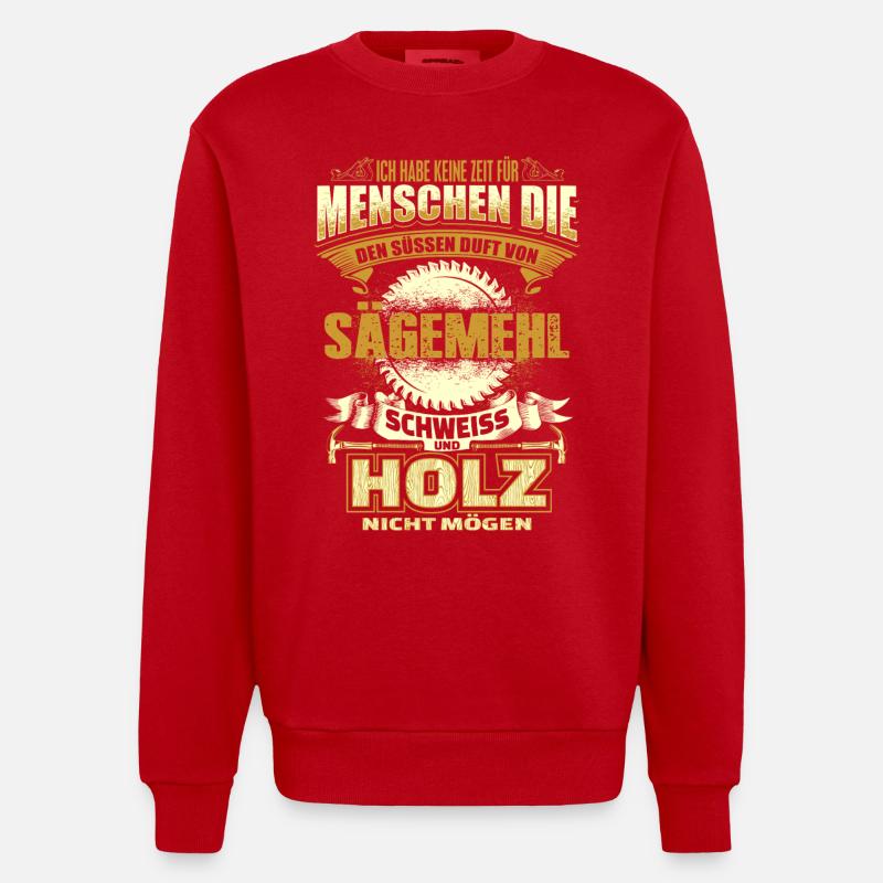 Charpentier - bois, sciure, soudage - Sweat bio épais oversize fabriqué en UE - rouge