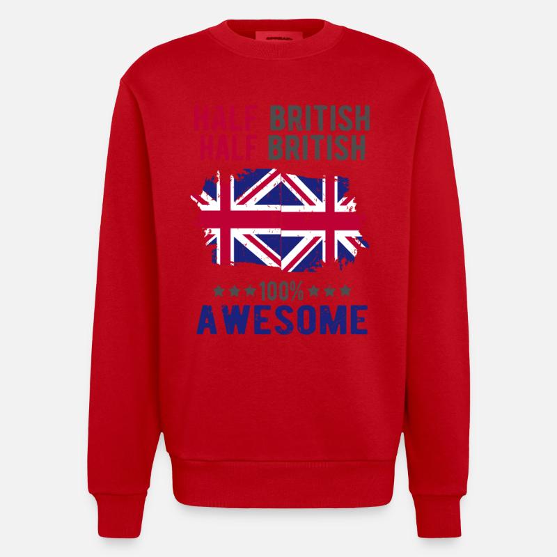 Halb Brite Halb Britisch - Heavyweight Oversized Organic Crew Neck Made in EU - Rot