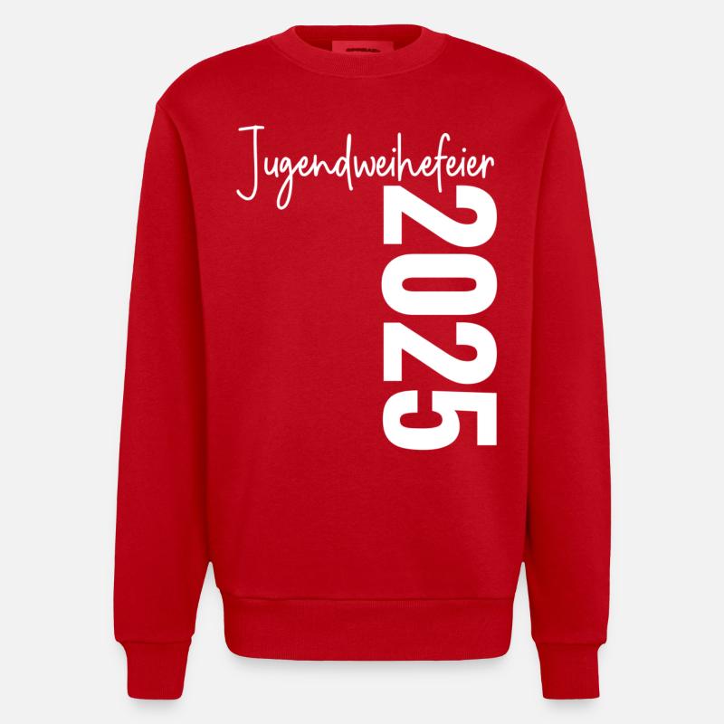 Jugendweihe Feier 2025 - Jugendweihefeier 2025 - Heavyweight Oversized Organic Crew Neck Made in EU - Rot