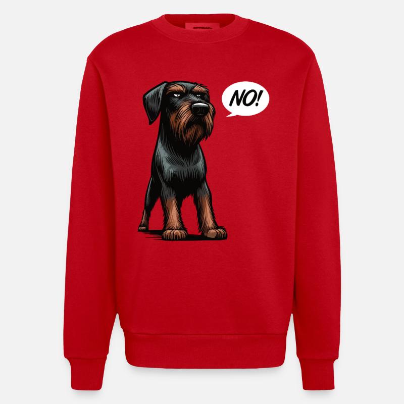 No Deutsch Drahthaar Deutsch-Drahthaar Besitzer - Heavyweight Oversized Organic Crew Neck Made in EU - Rot