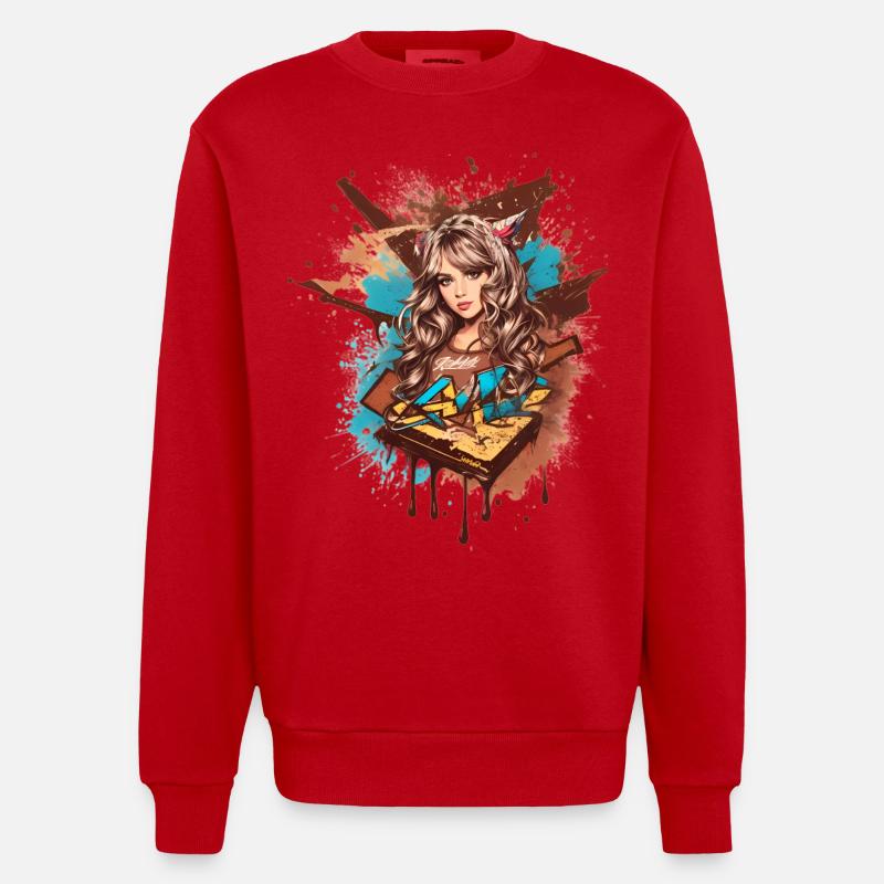 Dame douce - Sweat bio épais oversize fabriqué en UE - rouge