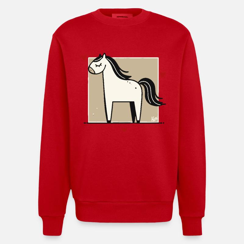 J’aime mon cheval - Sweat bio épais oversize fabriqué en UE - rouge