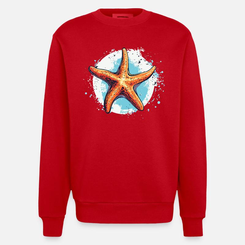 Une étoile de mer - Sweat bio épais oversize fabriqué en UE - rouge
