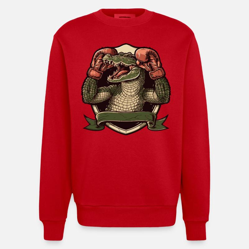 Alligator Boxer MMA Logo - Sweat bio épais oversize fabriqué en UE - rouge