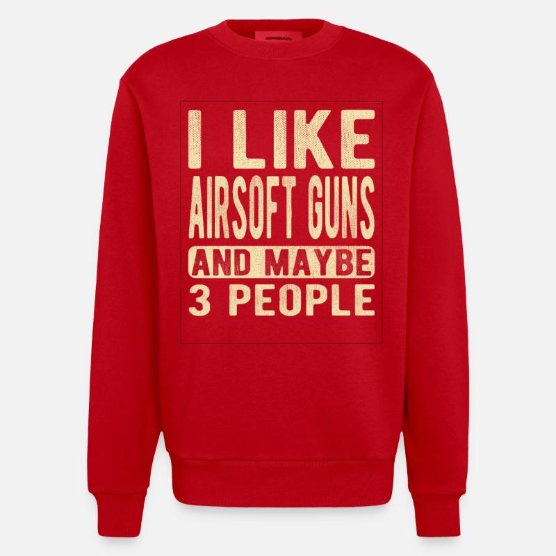 Airsoft-Waffen Spruch - Heavyweight Oversized Organic Crew Neck Made in EU - Rot