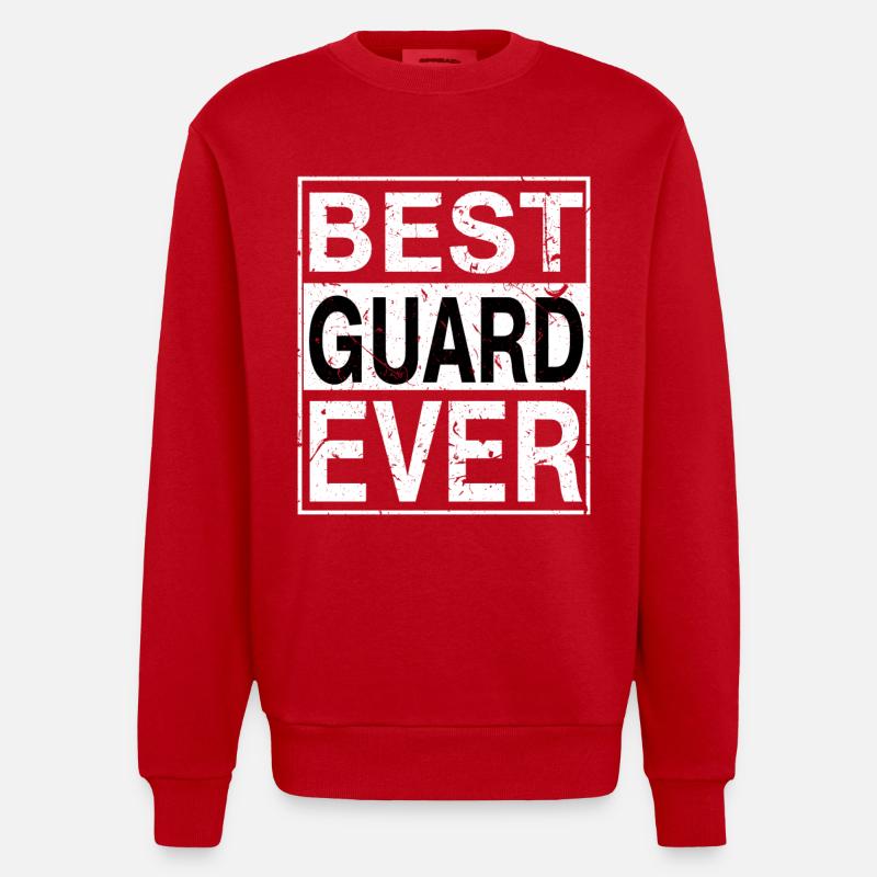 Best Guard ever Guard Gift - Heavyweight Oversized Organic Crew Neck Made in EU - red