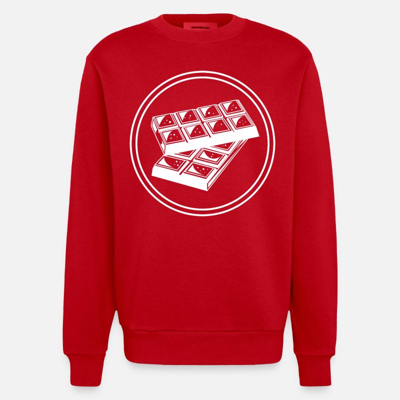 Icône de chocolat Icône - Sweat bio épais oversize fabriqué en UE - rouge