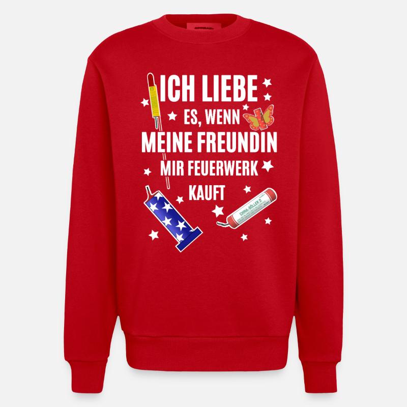 Pyro Freak - Heavyweight Oversized Organic Crew Neck Made in EU - Rot