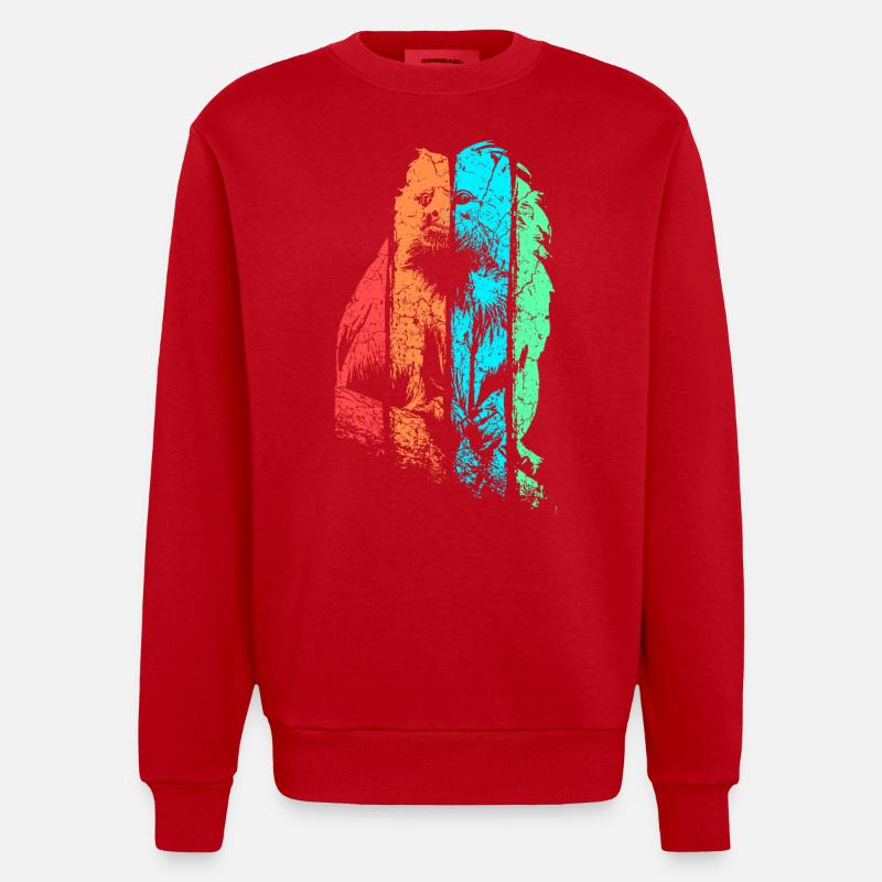 Tamarin Affe Primat - Heavyweight Oversized Organic Crew Neck Made in EU - Rot
