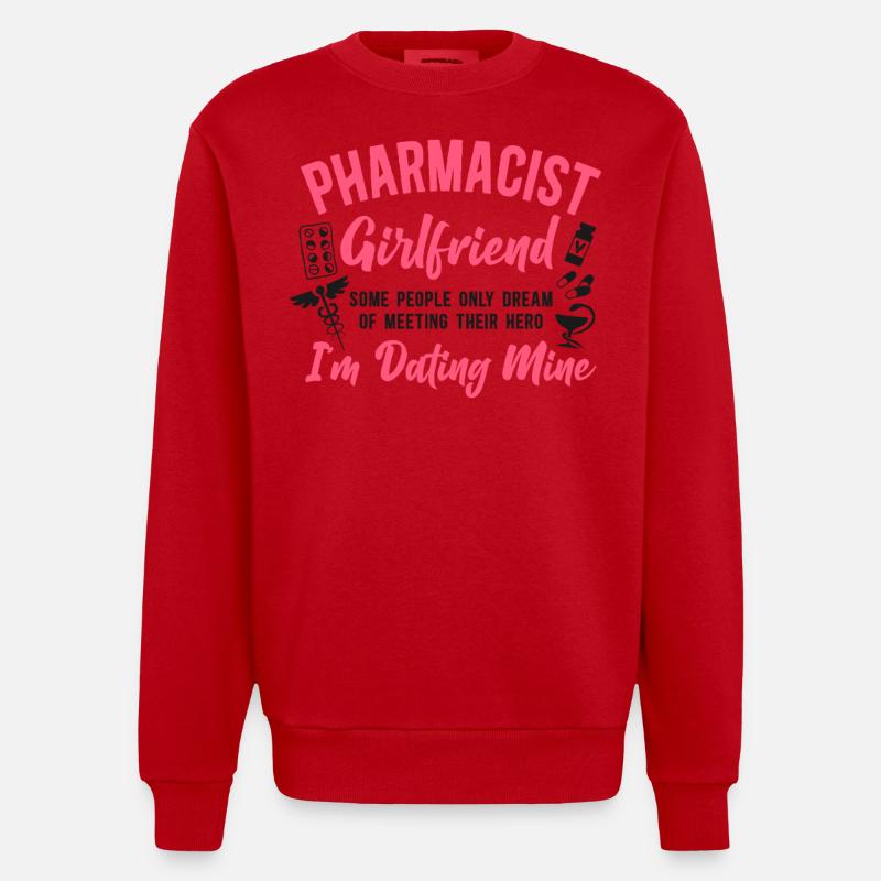 Technicien en pharmacie - Sweat bio épais oversize fabriqué en UE - rouge