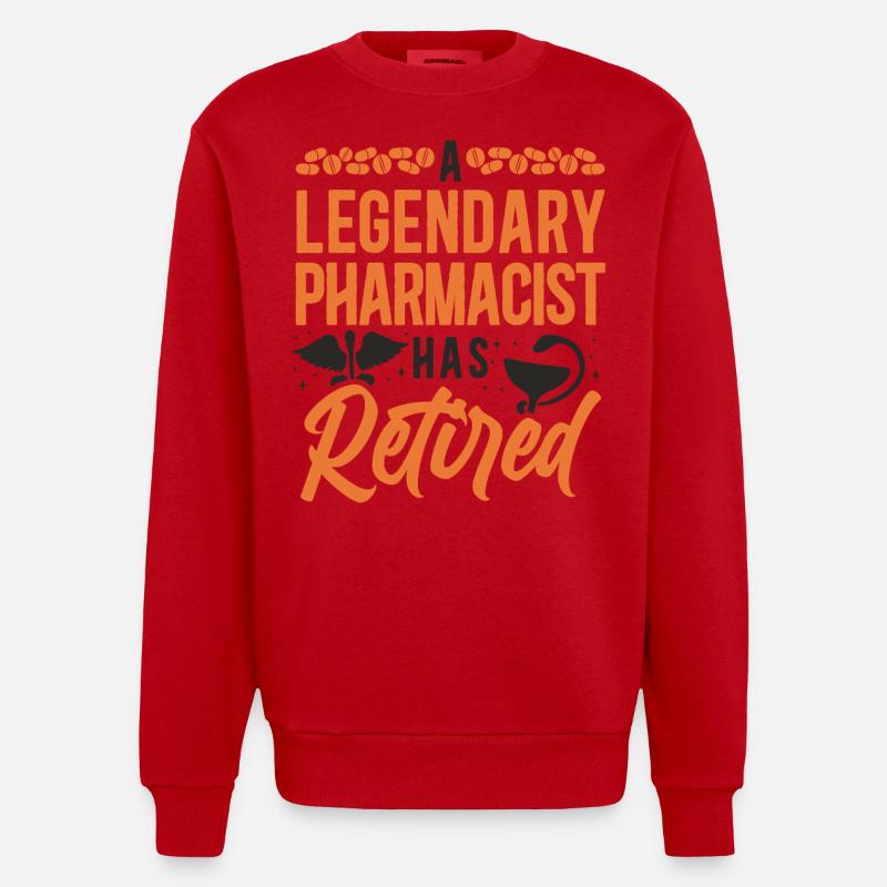 Pharmacy Tech Technician - Heavyweight Oversized Organic Crew Neck Made in EU - red