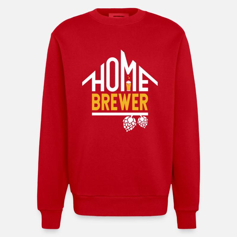 Logo du brasseur Hobby - Sweat bio épais oversize fabriqué en UE - rouge
