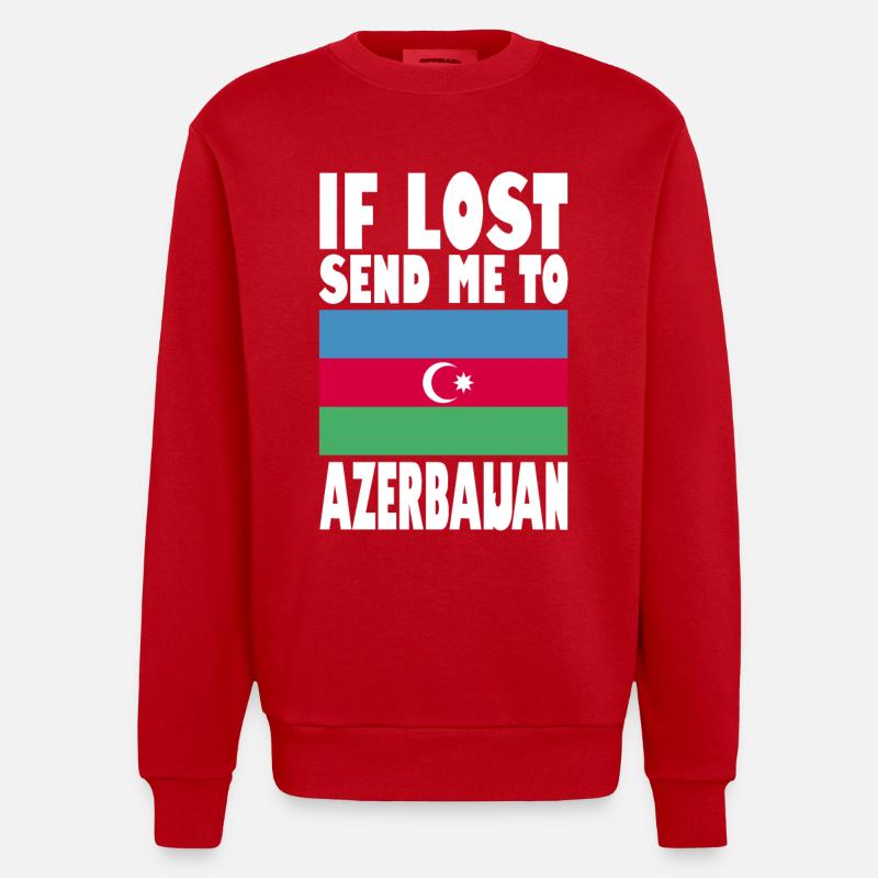 Drapeau de l’Azerbaïdjan - Sweat bio épais oversize fabriqué en UE - rouge