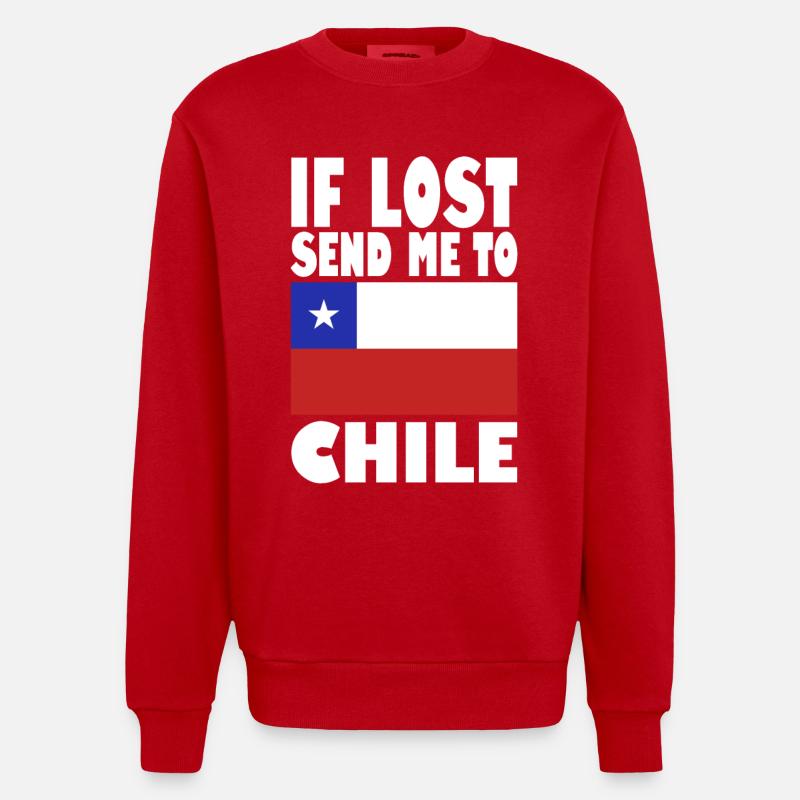 Dicton du drapeau du Chili - Sweat bio épais oversize fabriqué en UE - rouge