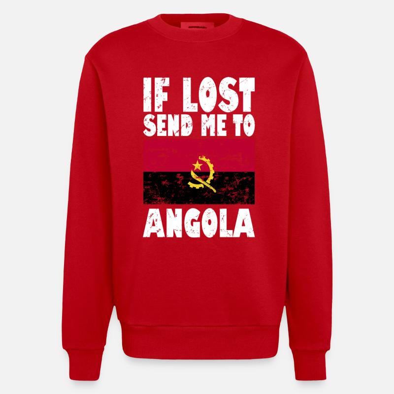 Drapeau de l’Angola - Sweat bio épais oversize fabriqué en UE - rouge