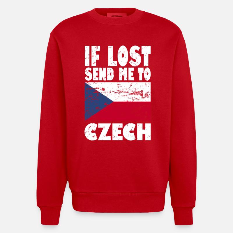 Drapeau de la République tchèque - Sweat bio épais oversize fabriqué en UE - rouge