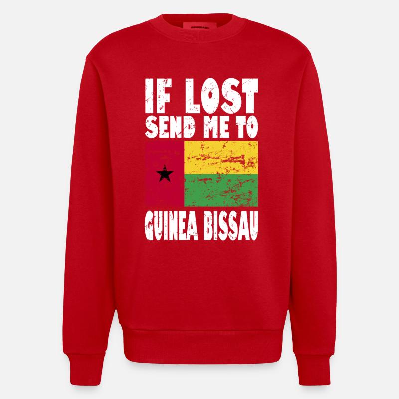 Drapeau de la Guinée-Bissau - Sweat bio épais oversize fabriqué en UE - rouge