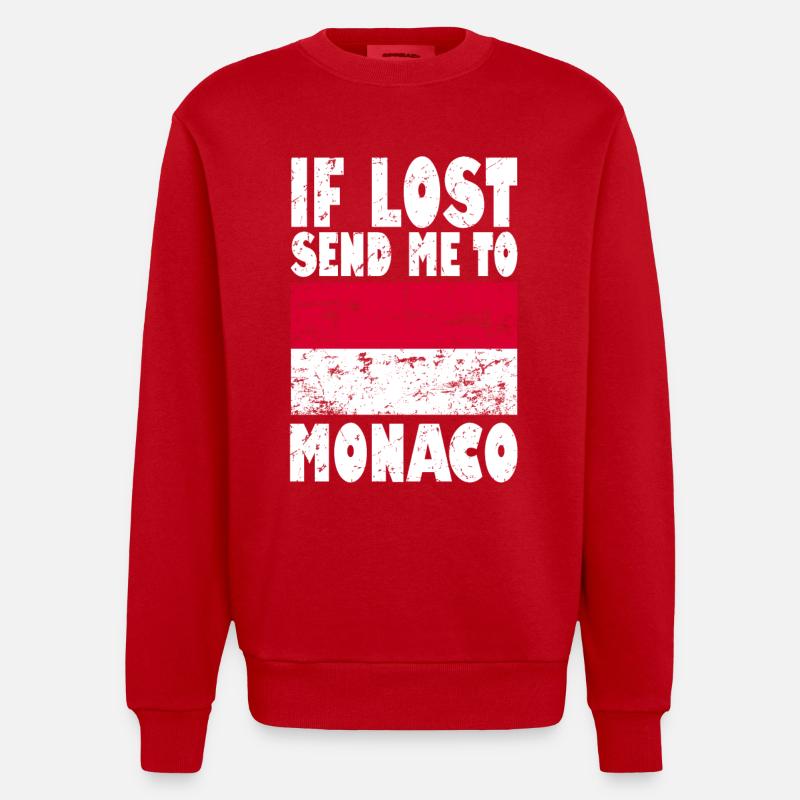 Drapeau de Monaco - Sweat bio épais oversize fabriqué en UE - rouge