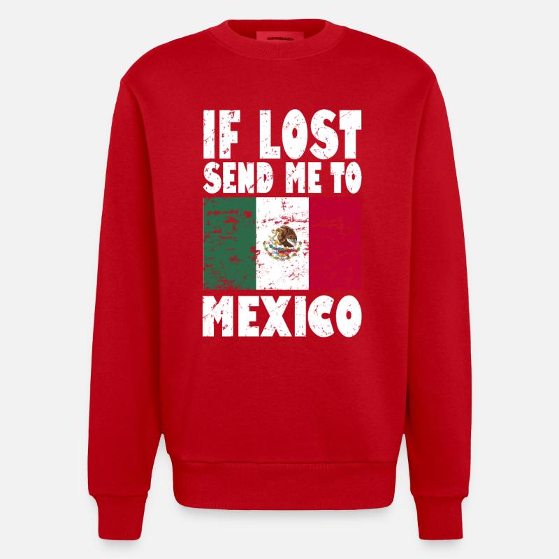 Drapeau du Mexique - Sweat bio épais oversize fabriqué en UE - rouge