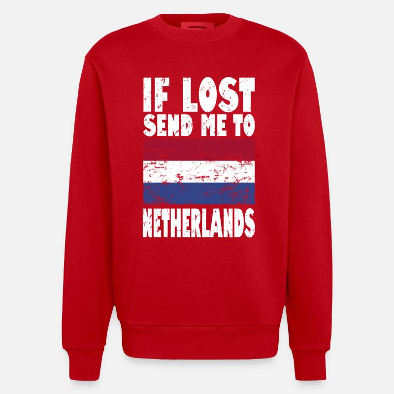 Drapeau des Pays-Bas - Sweat bio épais oversize fabriqué en UE - rouge