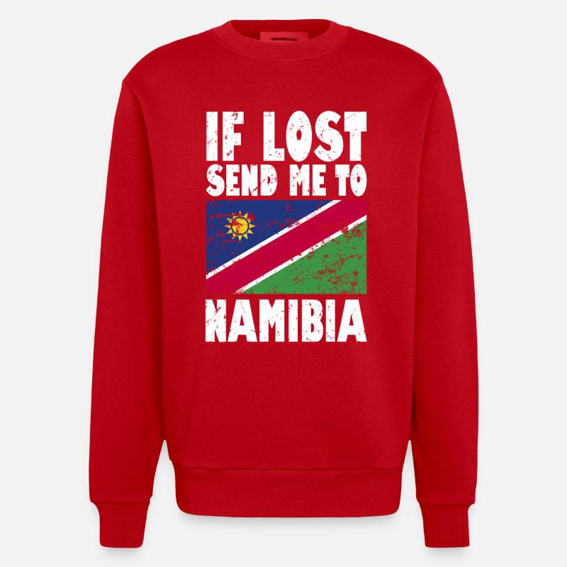 Drapeau de la Namibie - Sweat bio épais oversize fabriqué en UE - rouge