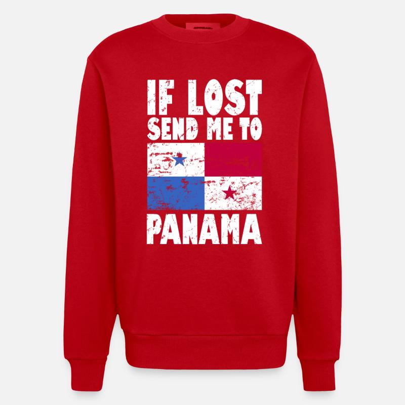 Drapeau du Panama - Sweat bio épais oversize fabriqué en UE - rouge