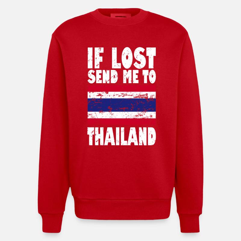 Drapeau de la Thaïlande - Sweat bio épais oversize fabriqué en UE - rouge