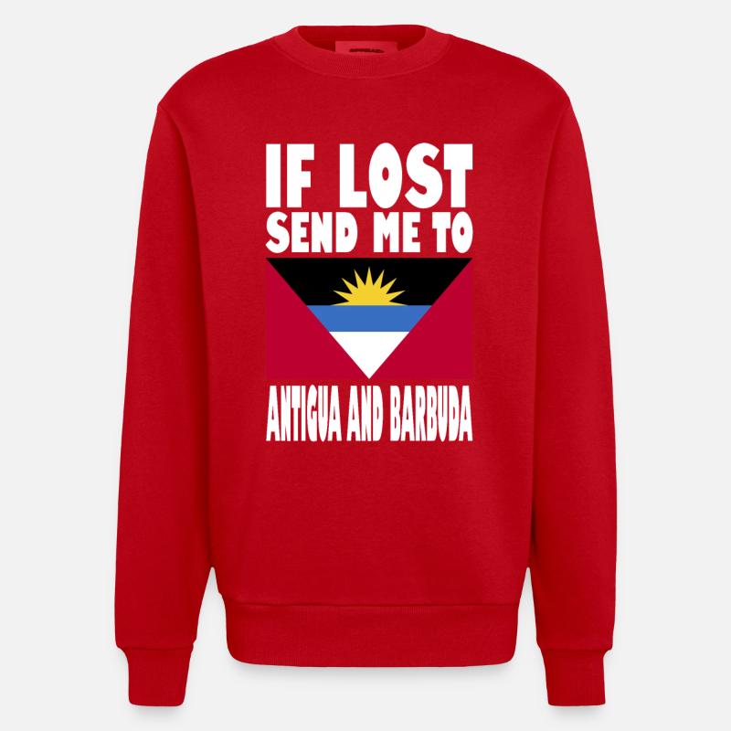 Drapeau d’Antigua-et-Barbuda - Sweat bio épais oversize fabriqué en UE - rouge