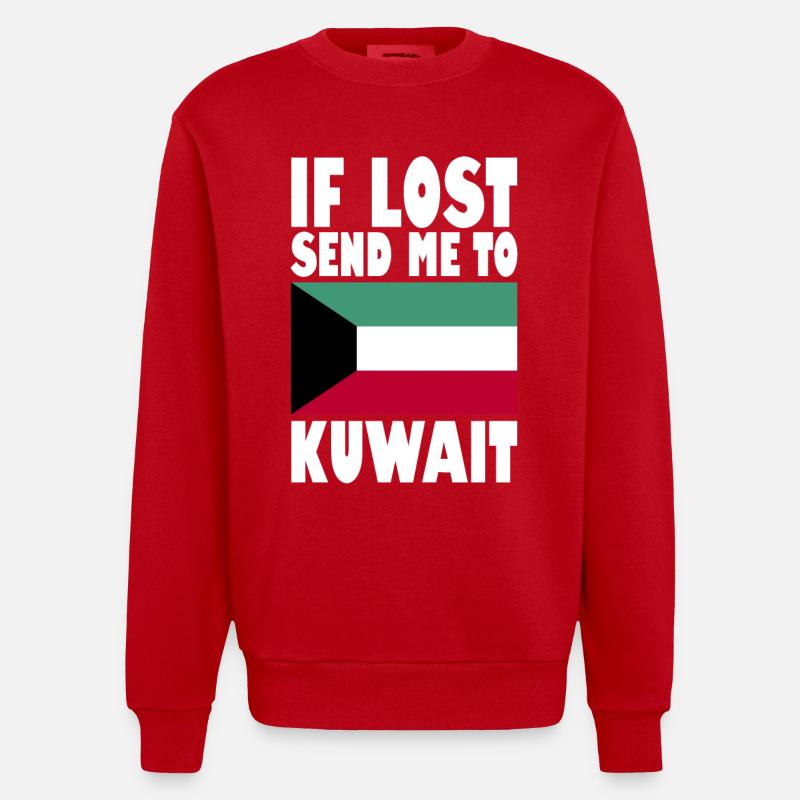 Drapeau du Koweït - Sweat bio épais oversize fabriqué en UE - rouge