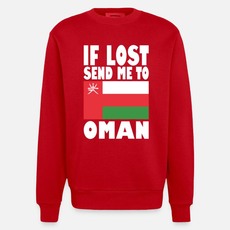 Dicton du drapeau d’Oman - Sweat bio épais oversize fabriqué en UE - rouge