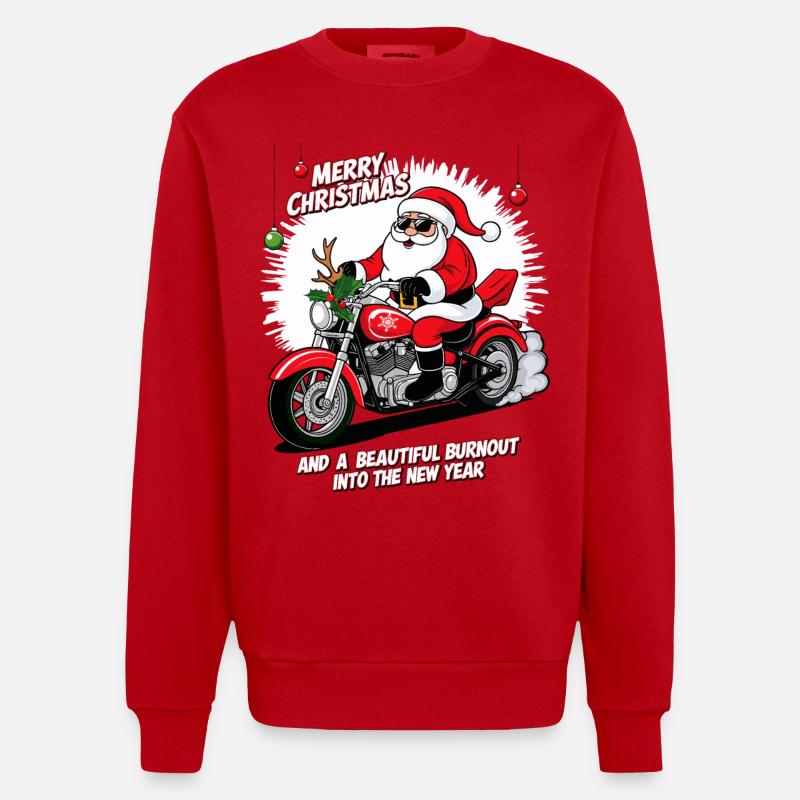 Père Noël à bascule - Sweat bio épais oversize fabriqué en UE - rouge